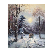 Load image into Gallery viewer, 100% Hand Painted Snow Landscape Art Oil Painting On Canvas Wall Art Frameless Picture Decoration For Live Room Home Decor Gift