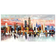 Load image into Gallery viewer, 100% Hand Painted Abstract Building Art Painting On Canvas Wall Art Wall Adornment Pictures Painting For Live Room Home Decor