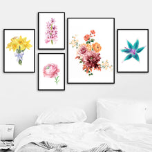 Load image into Gallery viewer, Lily Pink Rose Tulip Flower Wall Art Canvas Painting Nordic Posters And Prints Plant Wall Pictures For Living Room Bedroom Decor - SallyHomey Life's Beautiful