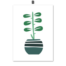 Load image into Gallery viewer, Cute Green Leaf Potted Plant Minimalism Wall Art Canvas Painting Nordic Posters And Prints Wall Pictures For Living Room Decor - SallyHomey Life's Beautiful