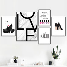 Load image into Gallery viewer, Sexy Girl Nail Polish Quotes Love Wall Art Canvas Painting Nordic Posters And Prints Wall Pictures For Living Room Salon Decor - SallyHomey Life's Beautiful