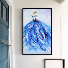 Load image into Gallery viewer, 100% Hand Painted Abstract Peacock Dress Oil Painting On Canvas Wall Art Frameless Picture Decoration For Live Room Home Decor