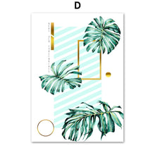 Load image into Gallery viewer, Plant Banana Leaf Monstera Golden Lines Nordic Posters And Prints Wall Art Canvas Painting Wall Pictures For Living Room Decor - SallyHomey Life's Beautiful