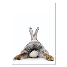 Load image into Gallery viewer, Baby Woodland Animal Rabbit Tail Canvas Funny Poster Wall Art Nursery Print Painting Nordic Kids Decoration Pictures Room Decor - SallyHomey Life's Beautiful