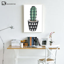 Load image into Gallery viewer, Nordic Art Plant Cactus Canvas Poster Painting Modern Nursery A4 Wall Picture Children Kids Room Decoration Home Decoration - SallyHomey Life's Beautiful