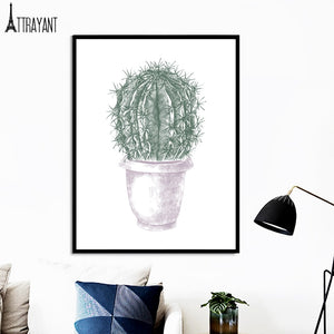 Cartoon Tropical Plant Cactus Flower Wall Art Canvas Painting Nordic Posters And Prints Wall Pictures For Baby Kids Room Decor - SallyHomey Life's Beautiful