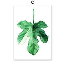 Load image into Gallery viewer, Banana Leaf Maple Ferns Green Leaf Wall Art Canvas Painting Nordic Posters And Prints Plants Wall Pictures For Living Room Decor - SallyHomey Life's Beautiful