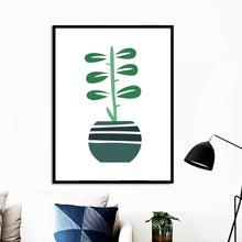 Load image into Gallery viewer, Cute Green Leaf Potted Plant Minimalism Wall Art Canvas Painting Nordic Posters And Prints Wall Pictures For Living Room Decor - SallyHomey Life's Beautiful