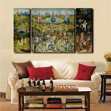 Load image into Gallery viewer, 3Pcs Canvas Prints Wall Art - Hieronymus Bosch Famous Oil Painting The Garden of Earthly Delights Prints On Canvas Home Decor - SallyHomey Life's Beautiful