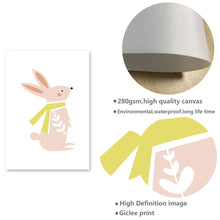 Load image into Gallery viewer, Baby Nursery Wall Art Canvas Posters Prints Cartoon Deer Rabbit Painting Nordic Kids Decoration Picture Children Bedroom Decor - SallyHomey Life's Beautiful
