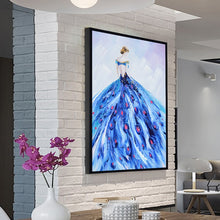 Load image into Gallery viewer, 100% Hand Painted Abstract Peacock Dress Oil Painting On Canvas Wall Art Frameless Picture Decoration For Live Room Home Decor