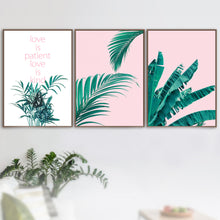 Load image into Gallery viewer, Tropical Palm Leaf  Banana leaf Quote Wall Art Canvas Painting Nordic Posters And Prints Wall Pictures For Living Room Decor - SallyHomey Life's Beautiful