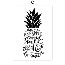 Load image into Gallery viewer, Tropical Cactus Pineapple Black White Wall Art Print Canvas Painting Nordic Posters And Prints Wall Pictures For Living Room - SallyHomey Life's Beautiful