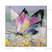 Load image into Gallery viewer, 100% Handpainted Artwork High Quality Modern Wall Art On Canvas Animal Oil Painting Blue Butterfly Hang Pictures Room Decor