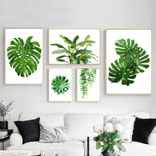 Load image into Gallery viewer, Nature Monstera Ivy Green Leaves Plants Wall Art Canvas Painting Nordic Posters And Prints Wall Pictures For Living Room Decor - SallyHomey Life's Beautiful