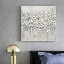 Load image into Gallery viewer, 100% Hand Painted Pretty New Modern Gray White Yellow Flowers Wall Painting Hand Painted On Canvas Wall Picture For Living Room Home Decor Gift
