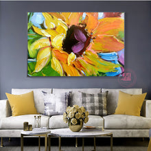 Load image into Gallery viewer, Abstract painting oil sunflower painting canvas decorative art decor flower pictures for living room wall cuadros para sala - SallyHomey Life's Beautiful