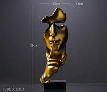 Load image into Gallery viewer, European resin face model home decoration silence is gold art statue wine cabinet ornament abstract sculpture desk decoration