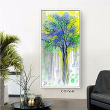 Load image into Gallery viewer, 100% Hand Painted Abstract Trees Art Oil Painting On Canvas Wall Art Wall Adornment Picture Painting For Live Room Home Decor
