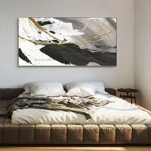 Load image into Gallery viewer, Hand painted oil painting canvas abstract black and white gold modern art acrylic paintings Large Wall Art for living room decor - SallyHomey Life's Beautiful