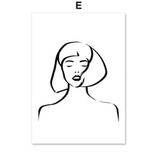 Load image into Gallery viewer, Modern Fashion Girl Abstract Girls FaceWall Art Canvas Painting Nordic Posters And Prints Wall Pictures For Living Room Decor - SallyHomey Life's Beautiful