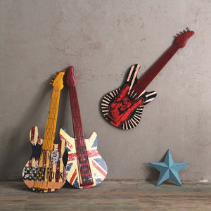 Nostalgic Vintage Wall Decoration Accessories Creative Guitar Figurines Handicrafts Musical Instrument Ornament Crafts Gifts