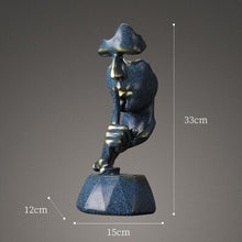 Load image into Gallery viewer, Abstract Black Statue Retro Abstract Character Figurine Silence Is Gold Home Decoration Accessories Home Desktop Craft Gift