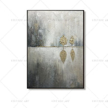 Load image into Gallery viewer, 100% Hand Painted Gray Gold Shadow Abstract Painting  Modern Art Picture For Living Room Modern Cuadros Canvas Art High Quality