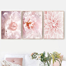 Load image into Gallery viewer, Pink Dahlia Blooming Rose Peony Nature Plant Nordic Posters And Prints Wall Art Canvas Painting Pictures For Home Design Bedroom - SallyHomey Life's Beautiful