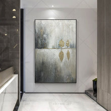 Load image into Gallery viewer, 100% Hand Painted Gray Gold Shadow Abstract Painting  Modern Art Picture For Living Room Modern Cuadros Canvas Art High Quality