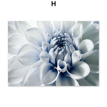 Load image into Gallery viewer, Blue White Flower Rose Fern Leaf Plant Wall Art Canvas Painting Nordic Posters And Prints Wall Pictures For Living Room Decor - SallyHomey Life's Beautiful