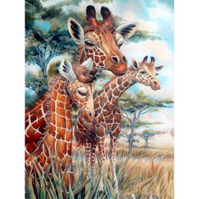 Load image into Gallery viewer, 5D Diamond Painting Cross Stitch DIY Giraffe Full Round Drill Daimond Embroidery Rhinestone Kits Mosaic Animal Wall Art - SallyHomey Life's Beautiful