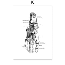 Load image into Gallery viewer, Skeleton Muscle Fingers Eye Black And White Anatomy Wall Art Canvas Painting Nordic Posters And Prints Wall Pictures Decor - SallyHomey Life's Beautiful