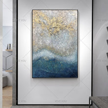 Load image into Gallery viewer, 100% Handpainted By Professional Artist Handmade Abstract Landscape Oil Painting On Canvas Living Room Home Decor Gold Art
