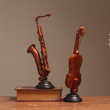 Load image into Gallery viewer, Fashion Living Room Decoration Ornament Retro Violin Saxophone Statue Resin Ornament Model Book Shelf Decor Figurines Art Crafts