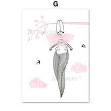 Load image into Gallery viewer, Pink Girl Crown Balloon Star Flower Nursery Wall Art Canvas Painting Nordic Posters And Prints Wall Pictures Kids Room Decor - SallyHomey Life's Beautiful
