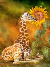 Load image into Gallery viewer, 5D Diamond Painting Cross Stitch DIY Giraffe Full Round Drill Daimond Embroidery Rhinestone Kits Mosaic Animal Wall Art - SallyHomey Life's Beautiful