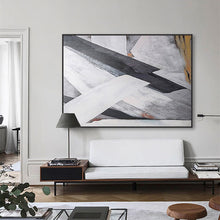 Load image into Gallery viewer, Abstract oil painting tableau black and white canvas painting custom on the wall handpainted bedroom cuadros decoracion salon - SallyHomey Life's Beautiful