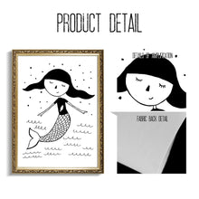 Load image into Gallery viewer, Girl Mermaid Black White Scandinavian Nursery Wall Art Canvas Painting Nordic Posters And Prints Wall Pictures Kids Room Decor - SallyHomey Life's Beautiful