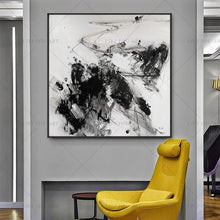 Load image into Gallery viewer,   100% Hand Painted  Black White Shadow Abstract Modern Art Picture For Living Room Modern Cuadros Canvas Art High Quality