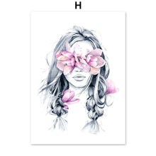 Load image into Gallery viewer, Abstract Fashion Girl With Butterfly Bird Nordic Posters And Prints Wall Art Canvas Painting Wall Pictures For Living Room Decor - SallyHomey Life's Beautiful