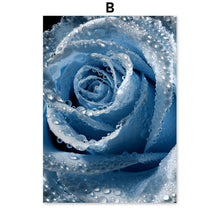 Load image into Gallery viewer, Blue Dandelion Rose Leaf Sea Quote Wall Art Canvas Painting Nordic Posters And Prints Plant Wall Pictures For Living Room Decor - SallyHomey Life's Beautiful