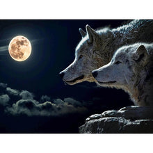 Load image into Gallery viewer, DIY 5D Diamond Painting Cross Stitch Wolf Animal Diamond Embroidery Full Drill Round Mosaic Kit Rhinestones Winter Scenery Art - SallyHomey Life's Beautiful