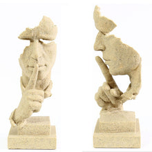 Load image into Gallery viewer, Silence Abstract Statues Thinker Statue Quiet Please Face Figurine Home Office  Decor Silence Is Gold Resin Handmade Sculptures