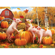 Load image into Gallery viewer, DIY 5D Diamond Painting Cross Stitch Animal Pig Diamond Embroidery Full Round Drill Mosaic Picture Rhinestone Home Decor Gift