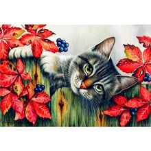 Load image into Gallery viewer, 5D Diamond Painting Cross Stitch Full Round Drill Lovely Cat Diamond Embroidery Mosaic DIY Cross Stitch Kits Wall Art