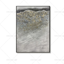 Load image into Gallery viewer, 100% Hand Painted Gray Beach Sand Gold Abstract Painting  Modern Art Picture For Living Room Modern Cuadros Canvas Art High Quality