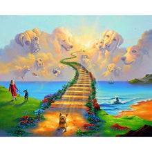 Load image into Gallery viewer, 5D Diamond Painting Full Drill Round Cartoon Dog Diamond Embroidery Day Road Cross Stitch DIY Wall Art Home Decor Gift