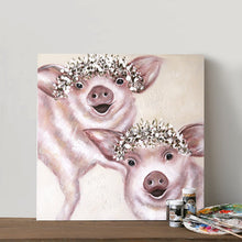 Load image into Gallery viewer, 100% Hand Painted Abstract Pigs Art Oil Painting On Canvas Wall Art Frameless Picture Decoration For Live Room Home Decor Gift