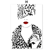 Load image into Gallery viewer, Black White Fashion Modern Girl Abstract Wall Art Canvas Painting Nordic Posters And Prints Wall Pictures For Living Room Decor - SallyHomey Life&#39;s Beautiful